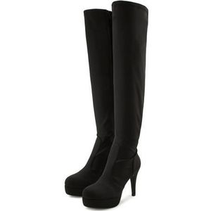 LASCANA Belle Affaire Overkneestiefel »High-Heel-Stiefellette mit Plateau,«, mit langem Schaft, Slouchy Boots