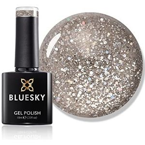 BLUESKY Platinum Serie Gellak 10 ml, gelnagellak voor glanzende en mooie nagels, lange houdbaarheid tot 3 weken (Platinum 11 Sprinle Of Glitter zilver))
