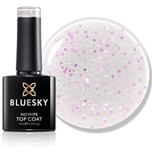 Bluesky Glitter Top Coat, Birthday Sprinkles, GTC07, roze, gel nagellak, 10 ml (uitharding onder UV-/LED-lamp vereist)