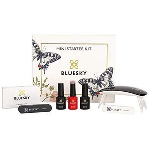 Bluesky Gel Nail Kit met Mini UV LED -lamp, A044 Musk Poze Polon, Base en Top Coat, Nail File, Tampon, Linger Cleaner