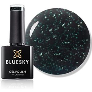 Bluesky Gel-nagellak, Wise, FW1921, Green Glitter, 10 ml (uitharding onder UV-/LED-lamp)