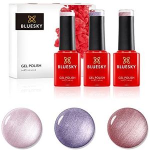 Bluesky gel nagellakset, Spring 2021 Collection - Dance Your Way Trio Set 1 - Pearls, 3 x 5 ml nagelpolitie, roze, violet, mimic