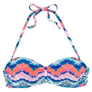 Bikinitop - Blauw/oranje - Polyamide - Met Beugel