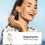 Joyroom JR-EW05 Wired Half-In-Ear Earphones, White