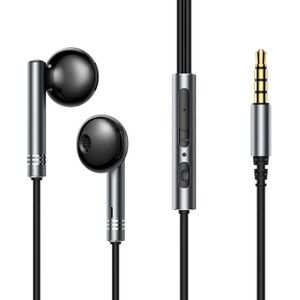 Joyroom JR-EW06 Half-In-Ear Wired Earphones, Dark Gray