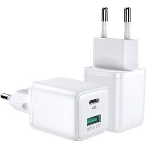 JOYROOM Mini USB C en USB A Adapter - 30W - Snellader Wit