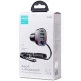 4in1 schnelles USB-C PD-Autoladegerät 2x USB QC3 mit Lightning-Kabel 1,6 m 57 W schwarz