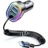 Joyroom JR-CL20 Dual USB and Dual Lightning 57W Car Charger with Black Lightning Cable