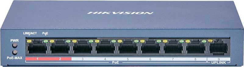 Hikvision DS-3E0109P-E/M Pro-serie 8 poort Fast Ethernet Smart unmanaged POE switch