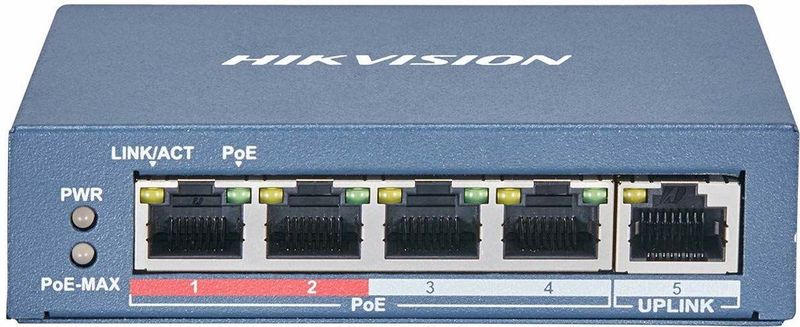 Hikvision - DS-3E0105P-EM(B) - Switch - Zwart - 4-Poorts PoE