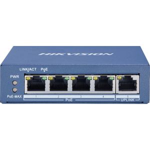 Hikvision DS-3E0505P-E/M (5 Havens), Netwerkschakelaar, Blauw