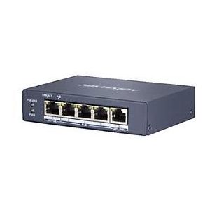 Hikvision Pro Series DS-3E0505HP-E - Switch - unmanaged - 3 x 10/100/1000 (PoE) + 1 x 10/100/1000 (Hi-PoE) + 1 x 10/100/1000 - Desktop - High PoE / PoE (60 W)