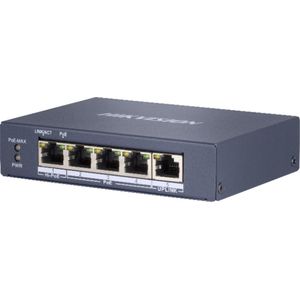 Hikvision DS-3E0505HP-E Pro Series 4 poort Fast Ethernet Smart unmanaged POE switch met 1x Hi-PoE en 1x RJ45