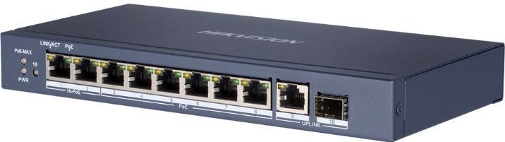 Hikvision DS-3E0510HP-E Netwerkschakelaar - Blauw - Unmanaged Gigabit Ethernet - Power over Ethernet - 6 Poorten