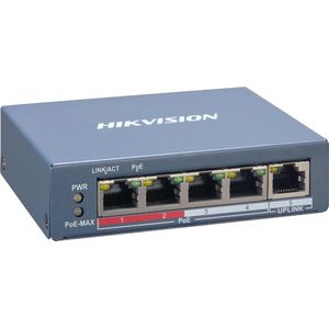Hikvision DS-3E1105P-EI - Fast Ethernet (10/100) - Full duplex - Power over Ethernet (PoE) (5 Havens), Netwerkschakelaar, Blauw