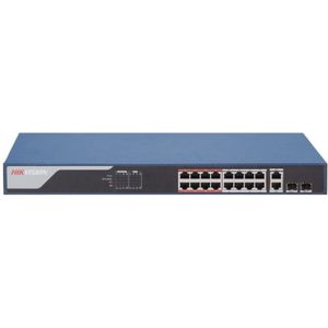 Hikvision - DS-3E1318P-EI - Smart Managed Switch - 16 x PoE - 100Mbit - 230W - 2x Gigabit RJ45/SFP Uplink