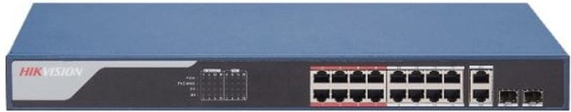 Hikvision - DS-3E1318P-EI - Smart Managed Switch - 16 x PoE - 100Mbit - 230W - 2x Gigabit RJ45/SFP Uplink