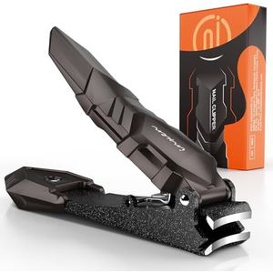 Nagelknipper van Heavy Duty No Splash zelfverzamelend met opvangbak, Professionele nagelknipper voor vingernagel en teennagel,scherpe nagelknipper grote nagelknipper en alles in één Teennagelknippers