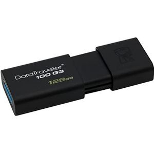 Kingston Dt100G3/128Gb Datatraveler 100 G3 Usb Flash Drive, 128Gb, 3.0, 130Mb/S Lezen,128 GB, Zwart