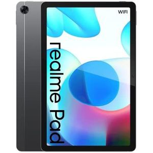 Realme Pad - Tablet met extra grote batterij, 7100 mAh, ultradun design, 6,9 mm, meeslepend 10,4 inch display met WUXGA+, vier Dolby Atmos-luidsprekers, wifi (6 GB + 128 GB), grijs