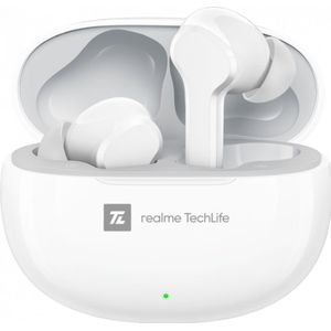 realme TechLife Buds T100 | IPX5 Waterbestendigheid | Bluetooth 5.3 | tot 28 uur totaal afspelen - (wit)