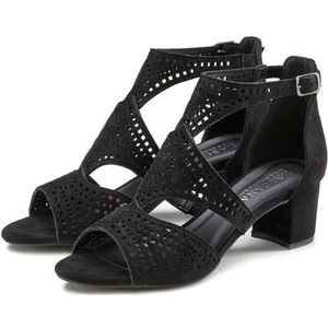 LASCANA Sommerschuh Riemchensandalette Sandalette, Sommerschuh mit Cut-Outs und bequemen Blockabsatz VEGAN