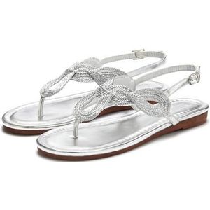 Lascana - Sandaal - Zilverkleur - Vegan - Metallic-look