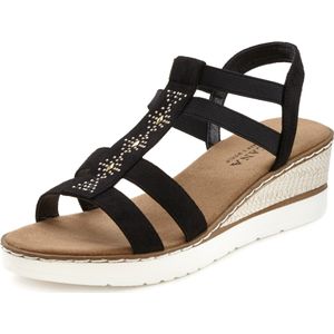 LASCANA Sommerschuh Sandalette Sandalette, Sommerschuh mit Keilabsatz und Schmucksteinen VEGAN