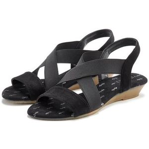 Vivance Sommerschuh Sandalette Sandale, Sommerschuh mit elastischen Riemchen und Keilabsatz VEGAN