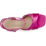 Lascana Sandalen High heel sandaal met plateau en blokhak in satijnlook VEGAN