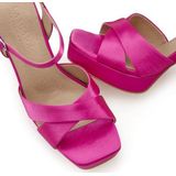 Lascana Sandalen High heel sandaal met plateau en blokhak in satijnlook VEGAN