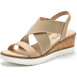 LASCANA Sandalette "Sommerschuh", Sandale, Sommerschuh mit Keilabsatz und elastischen Riemen VEGAN
