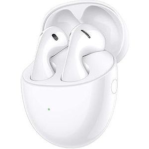 HUAWEI FreeBuds 5 Hi-Res-gecertificeerde hoofdtelefoon, open ontwerp voor verbeterd comfort, 30 uur looptijd, IPX4 waterdicht, keramisch wit