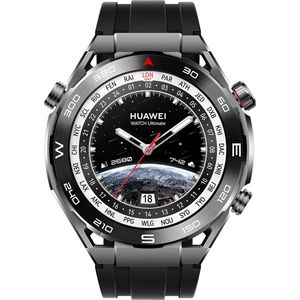 HUAWEI WATCH Ultimate Entdeckerschwarz 48,5 mm, Gehäuse aus amorpher Zirkonium-Legierung, schwarzes HNBR-Gummi-Armband
