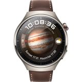 Huawei Watch 4 Pro 48mm Classic - Titanium Case with Dark Brown Leather Strap