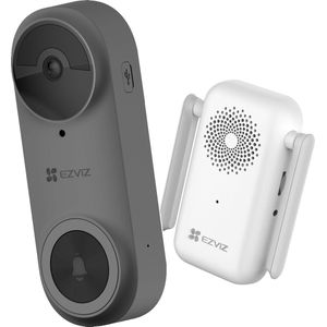 EZVIZ DB2 3MP Wifi Video Doorbell + Chime - Grijs