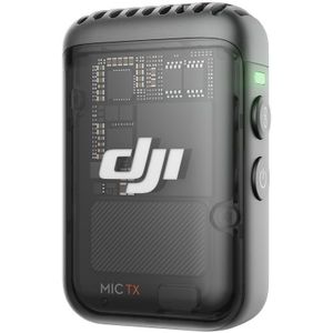 DJI Micro 2 (1 TX + 1 RX), draadloze microfoon met intelligente ruisonderdrukking, 32-bits drijvende interne opname, geoptimaliseerd geluid, 250 m bereik, microfoon voor iPhone, Android, apparaat