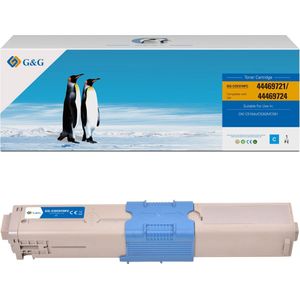 G&G toner compatibel met OKI 44469724 Tonercartridge cyaan Huismerk - 8FOC510-CGG