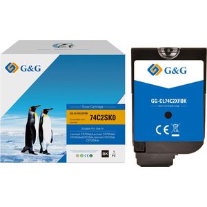 G&G toner compatibel met Lexmark 74C2SK0 Tonercartridge zwart Huismerk 7000 pagina's - 8FL74CS-KGG