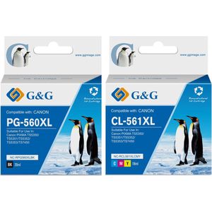 G&G Huismerk 560XL 561XL Geschikt voor Canon PG-560XL CL-561XL Inktcartridge - multipack - Hoge Capaciteit