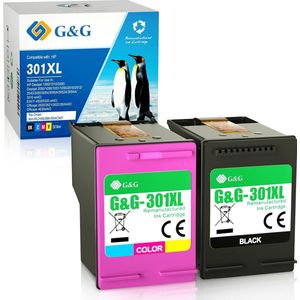 G&G 301XL Inktcartridge - 2-pack Zwart en Kleur - Hoge Capaciteit - Inhoud: 1 stuk