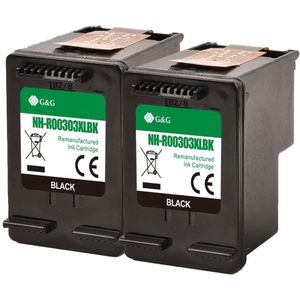 G&G 303XL inktcartridges compatibel met HP 303 XL Hoge Capaciteit /  2-pack Zwart