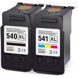 Huismerk 540XL 541XL inktcartridges compatibel met Canon PG-540XL CL-541XL Hoge Capaciteit /  2-pack Zwart en Kleur