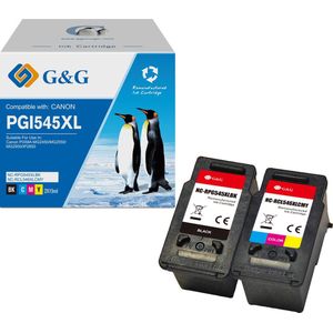 G&G 545XL 546XL inktcartridges compatibel met Canon PG-545XL CL-546XL Hoge Capaciteit / 2-pack Zwart en Kleur - 1R545-546-G