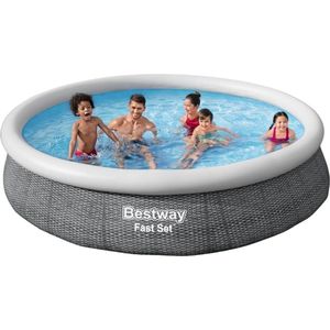 Bestway - Fast Set - Opblaasbaar Zwembad - 366x76 cm - Rattanprint - Rond