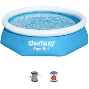 Bestway - Fast Set - Opblaasbaar Zwembad Inclusief Filterpomp - 244x61 cm - Rond
