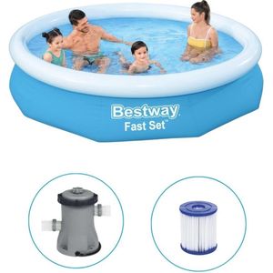 Bestway - Fast Set - Opblaasbaar zwembad inclusief filterpomp - 305x66 cm - Rond