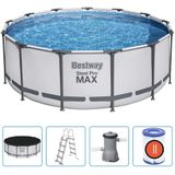 Bestway - Steel Pro MAX - Opzetzwembad Inclusief Filterpomp en Accessoires - 396x122 cm - Rond