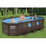 Bestway - Oval Pool - Zwembad - PVC en Staal - Grijs - 549 X 274 X 122 cm
