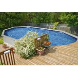 Bestway Hydrium zwembad met stalen wand, complete set met zandfilterinstallatie, 500 x 360 x 120 cm, grijs, rond